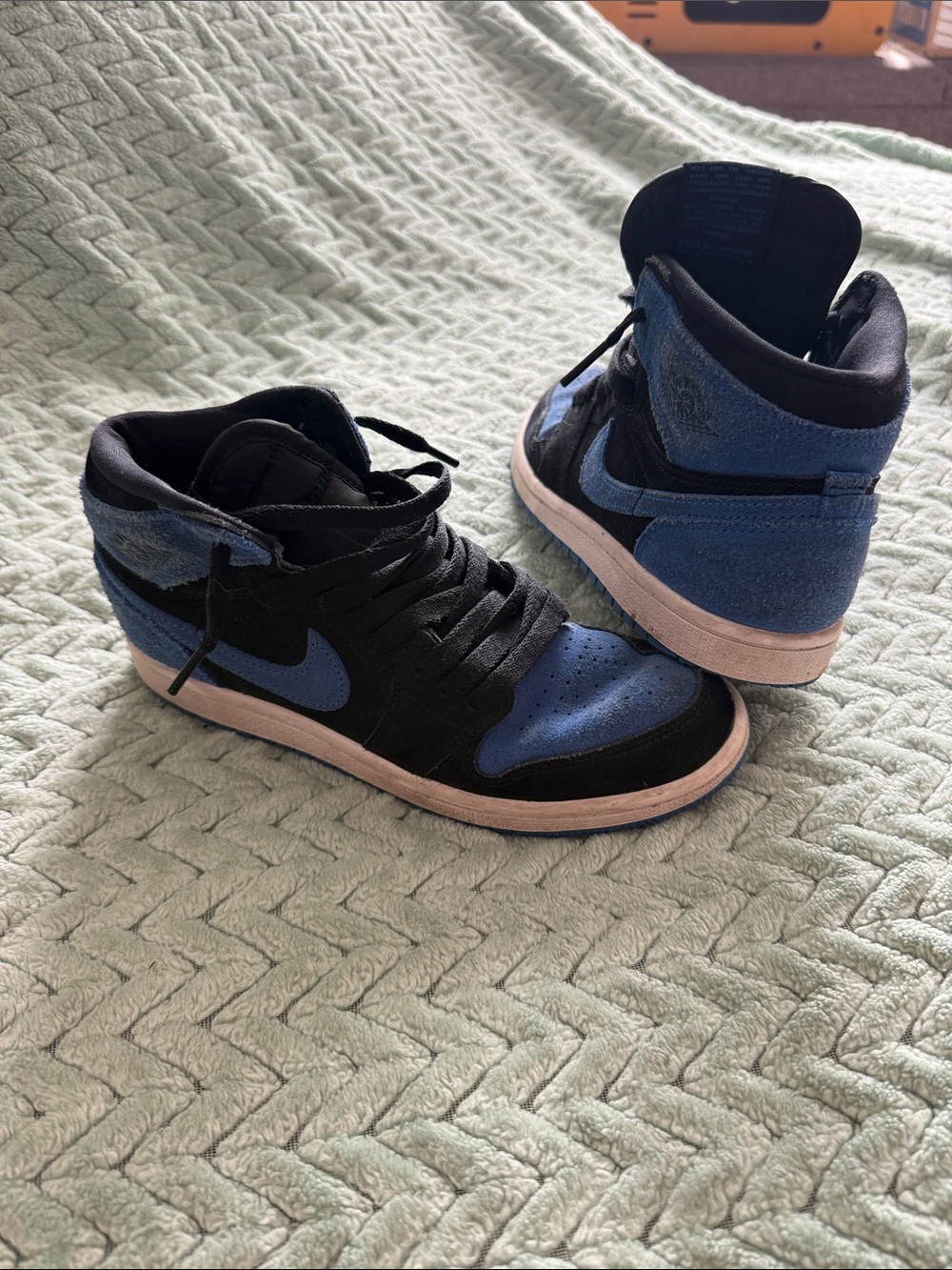 Nike Women’s High-Top Sneakers in Black and Blue Suede